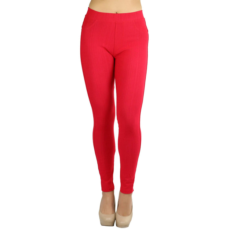 Women's Denim Like Skinny Fit Stretch Jeggings Pants