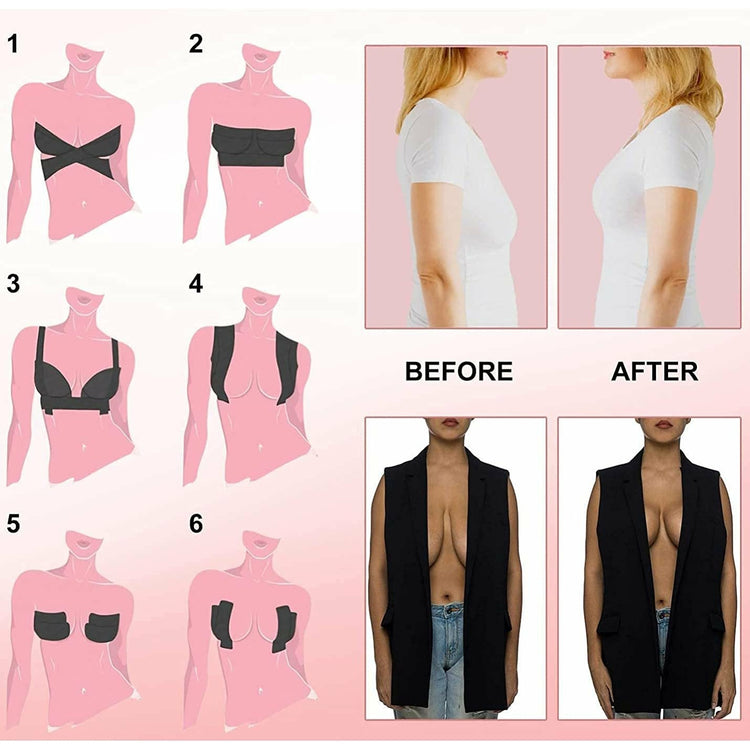 ToBeInStyle Women's Cotton Blend Adhesive Enhancing Lift Tape