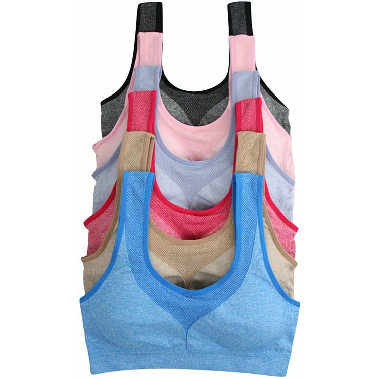 ToBeInStyle Women's Pack of 6 Padded Scoop Neck Lounging Bras
