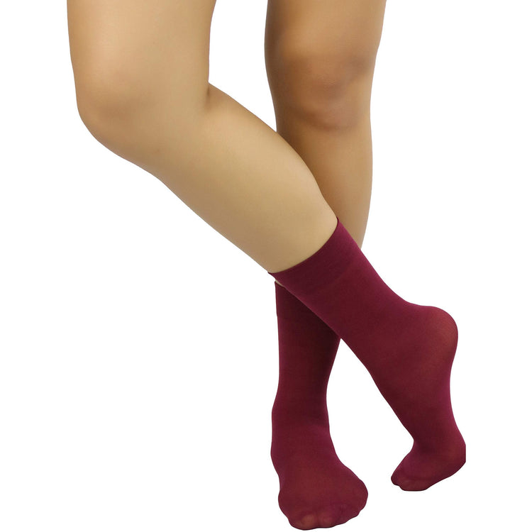 Women's Pack of 6 Solid Colored Trouser Ankle Socks