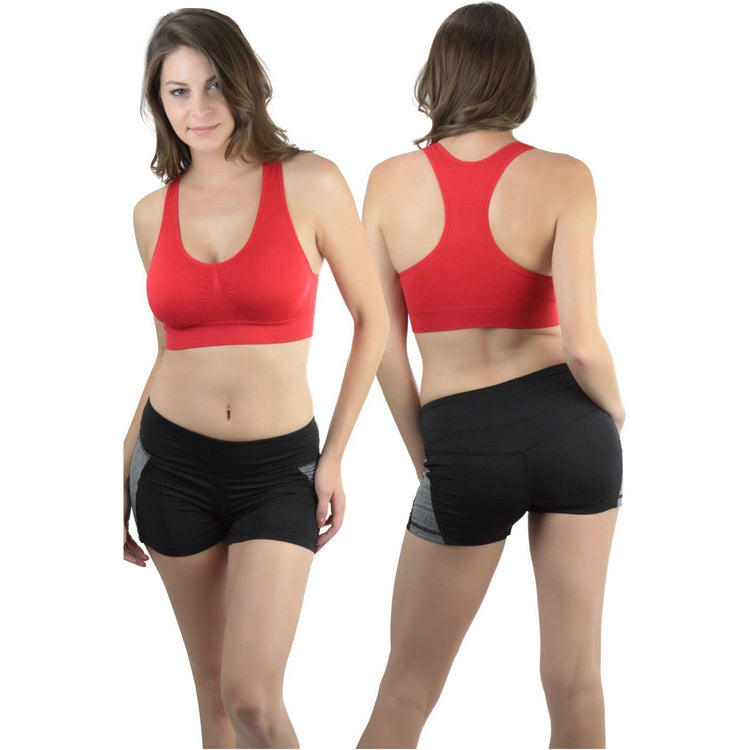 Women’s Pack of 6 Comfortable and Supportive Racerback Sports Bras