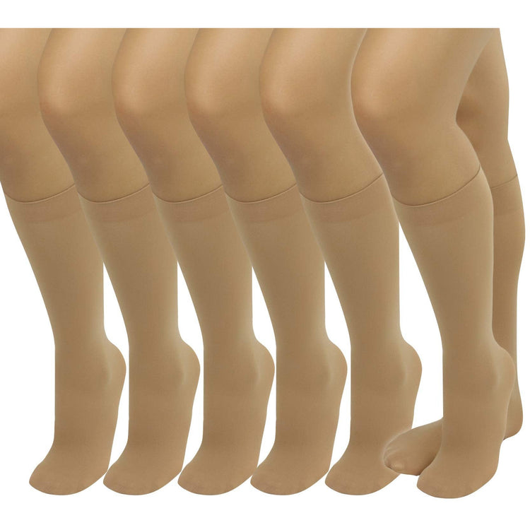 Womens Pack of 6 Knee High Trouser Professional Socks