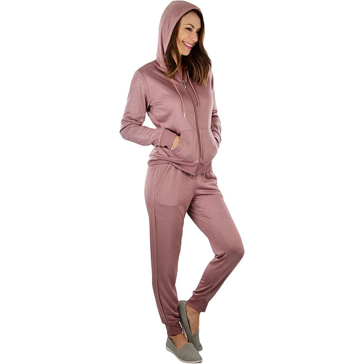 ToBeInStyle Women's French Terry Lightweight Hooded Jacket & Pants