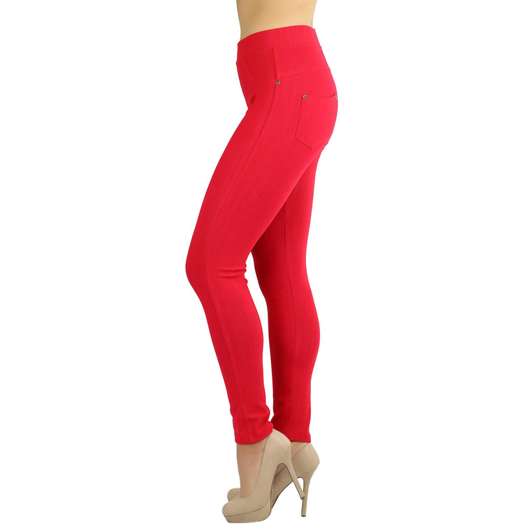 Women's Denim Like Skinny Fit Stretch Jeggings Pants