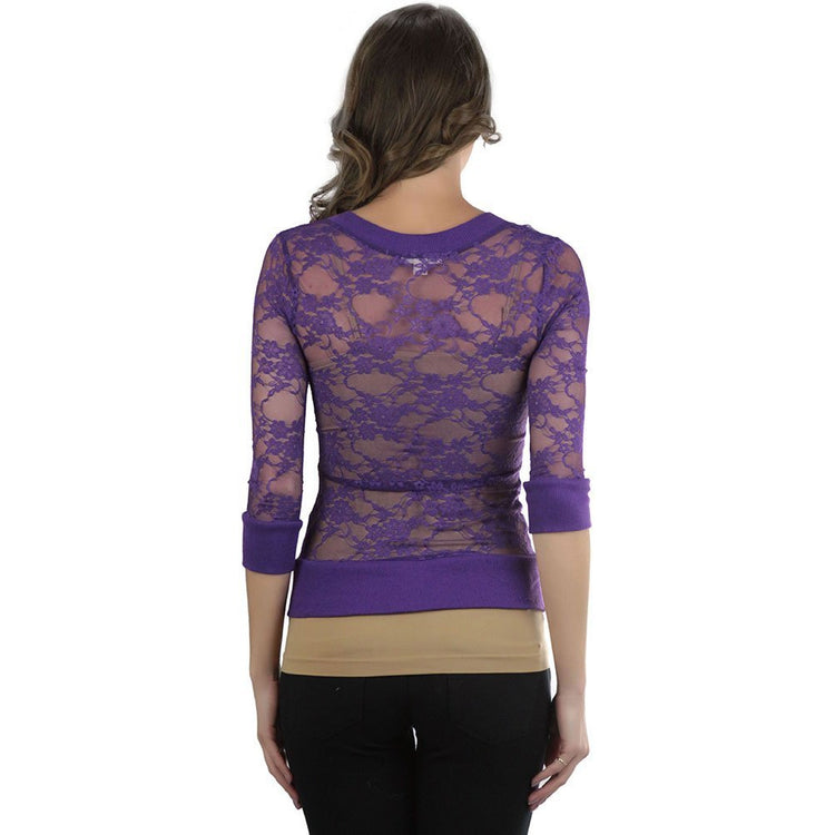 Women’s Trendy All Lace Sheer Flirtatious Layering Cardigan