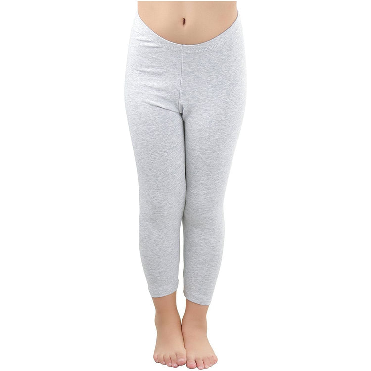 ToBeInStyle Girls' Cotton-Spandex Blend Fitted Full Length Leggings