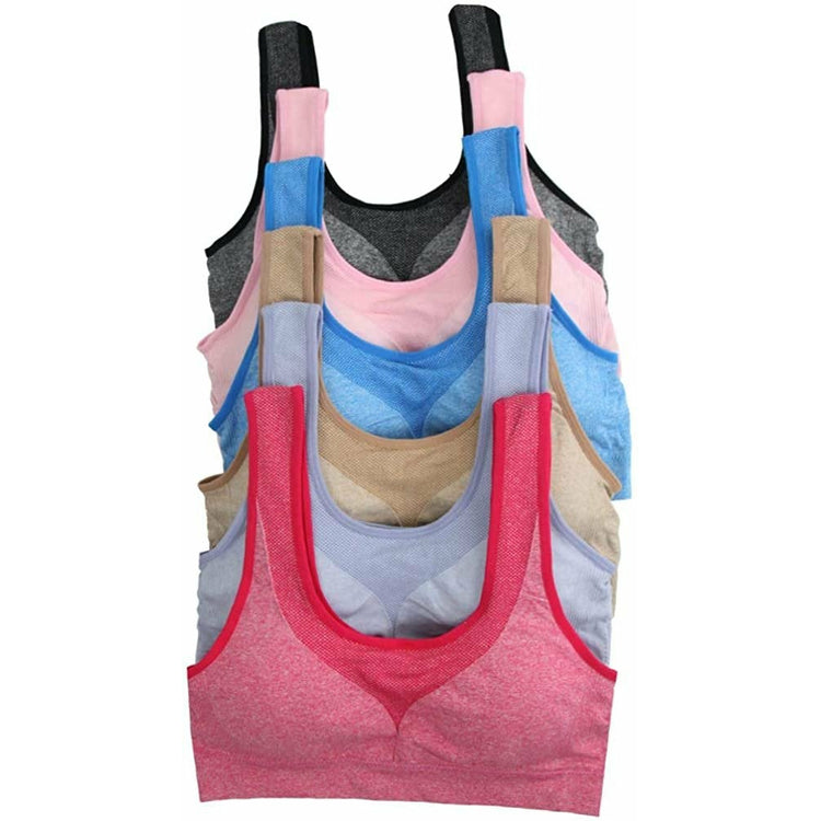 ToBeInStyle Women's Pack of 6 Padded Scoop Neck Lounging Bras