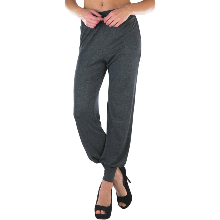 Women's Stretchy Seamless Harem Pants with Cuffed Ankles