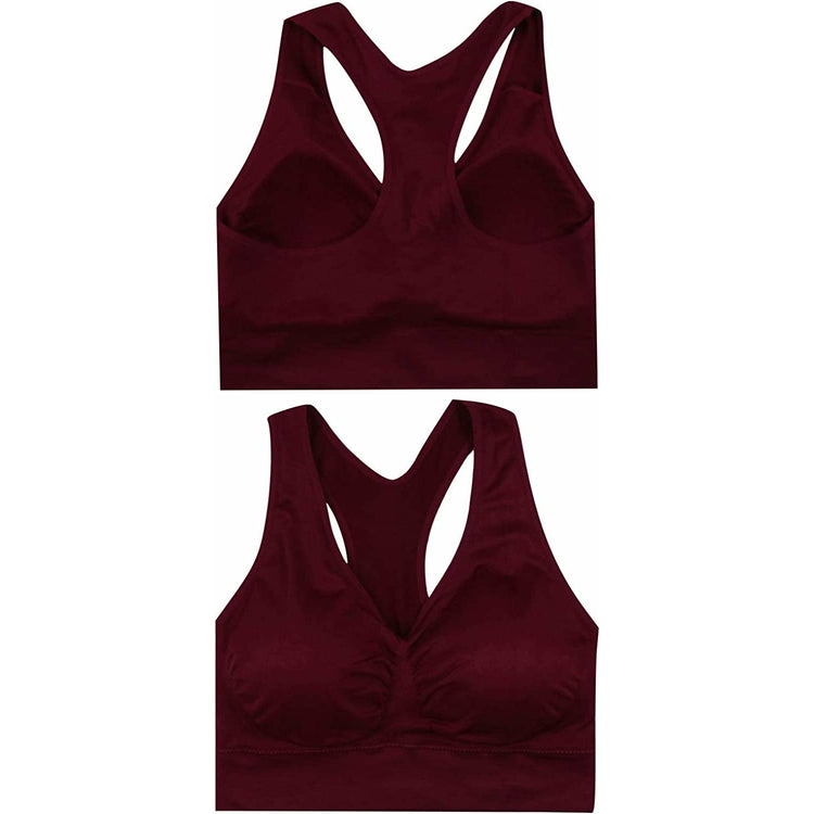 ToBeInStyle Women’s Pack of 6 Comfortable and Supportive Racerback Sports Bras