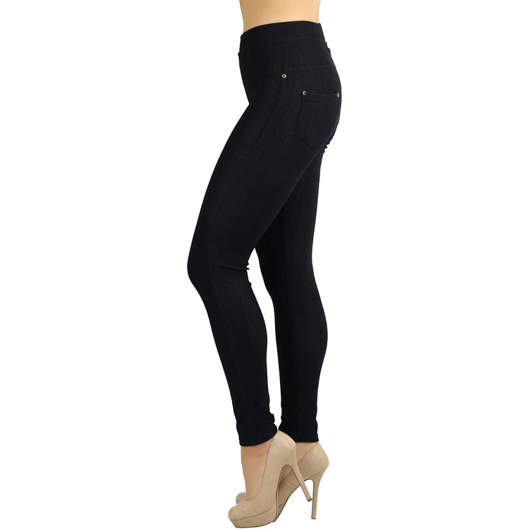 Women's Denim Like Skinny Fit Stretch Jeggings Pants