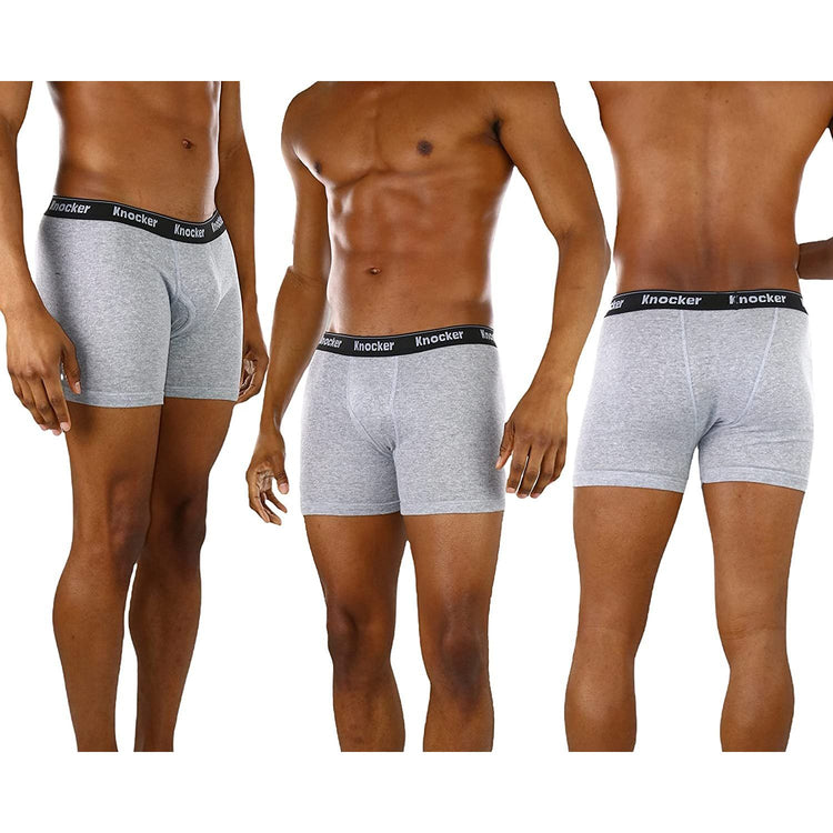 Men's Pack of 6 Thick Knocker Waistband Boxer Briefs