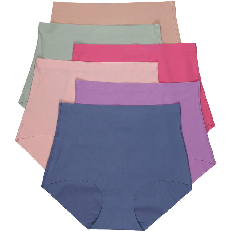Women's Pack of 6 High Waisted Seamless Laser Cut Panties