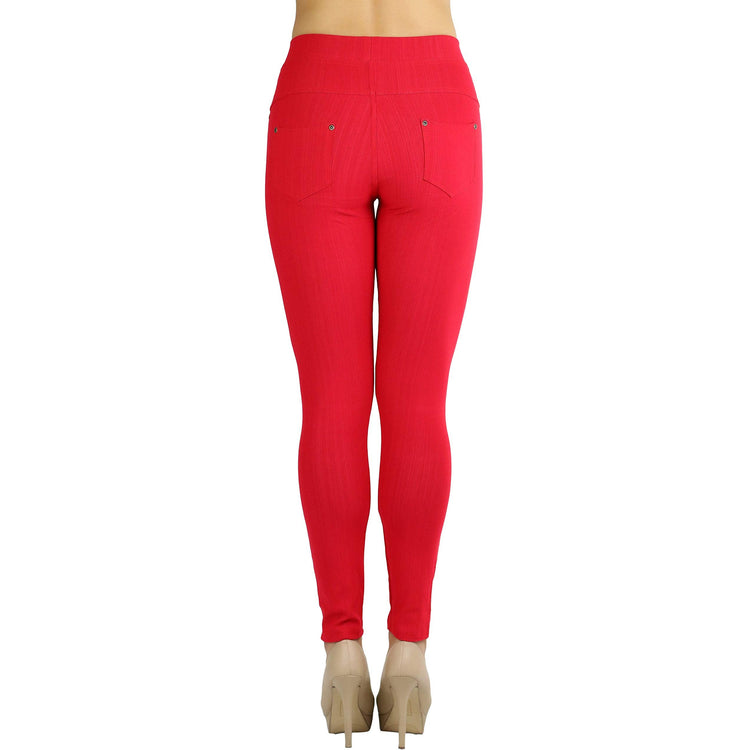 Women's Denim Like Skinny Fit Stretch Jeggings Pants
