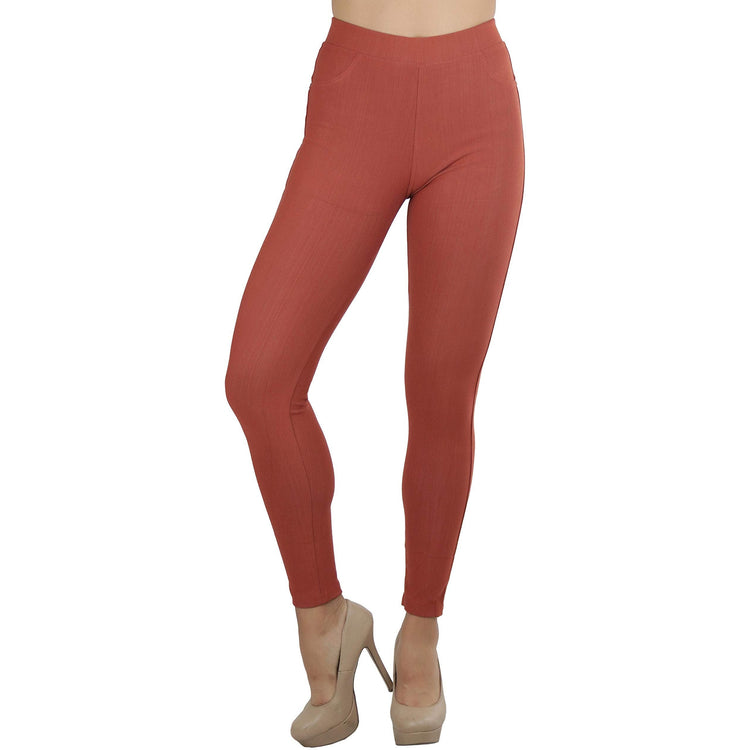 Women's Denim Like Skinny Fit Stretch Jeggings Pants
