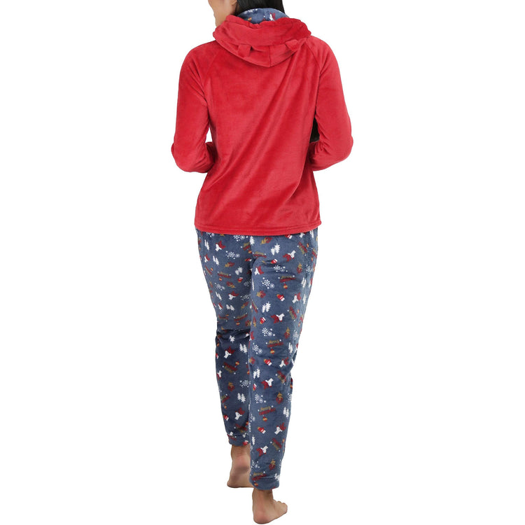 Women's Premium Plush Hoodie Lounge Pajama Set