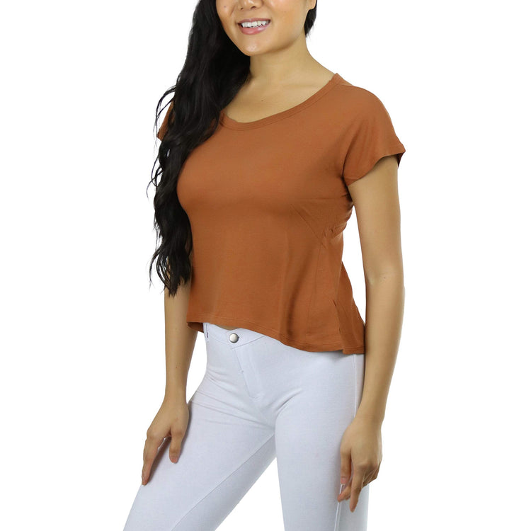 Women's Sheer Asymmetric Scoopneck T-Shirt