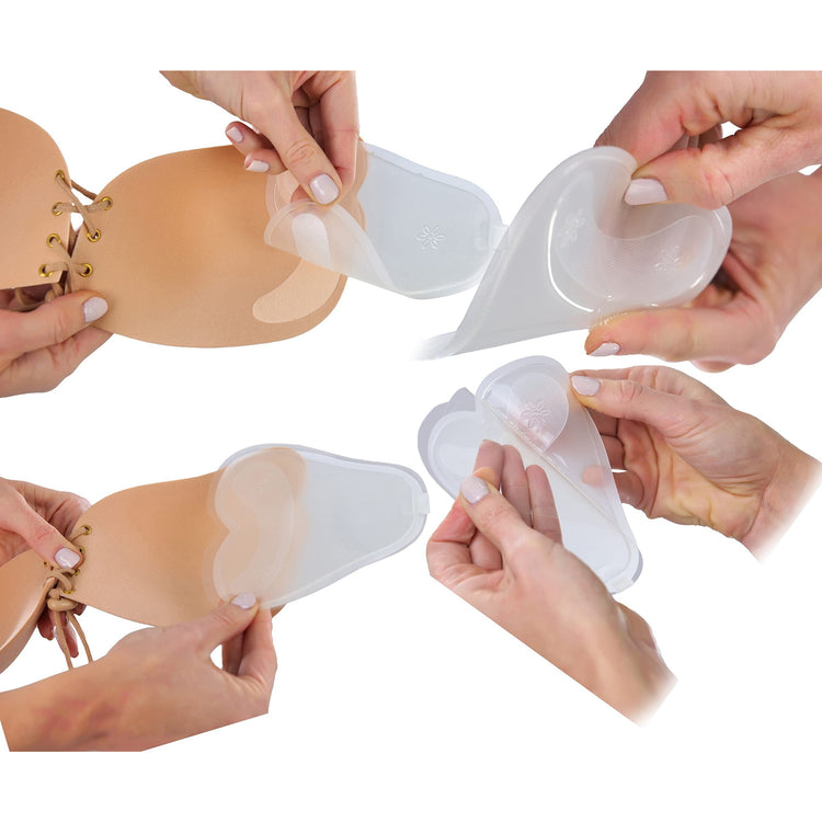 Women's Reusable Hook & Loop and Adhesive Angel Wing Bra