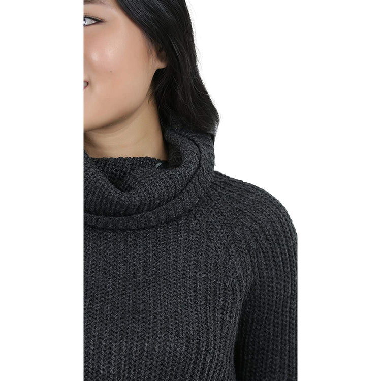 ToBeInStyle Women's Classic Knit Fold Over Turtleneck Pullover