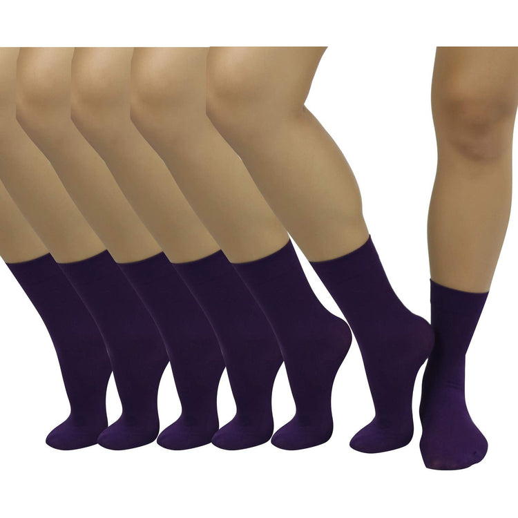 Women's Pack of 6 Solid Colored Trouser Ankle Socks