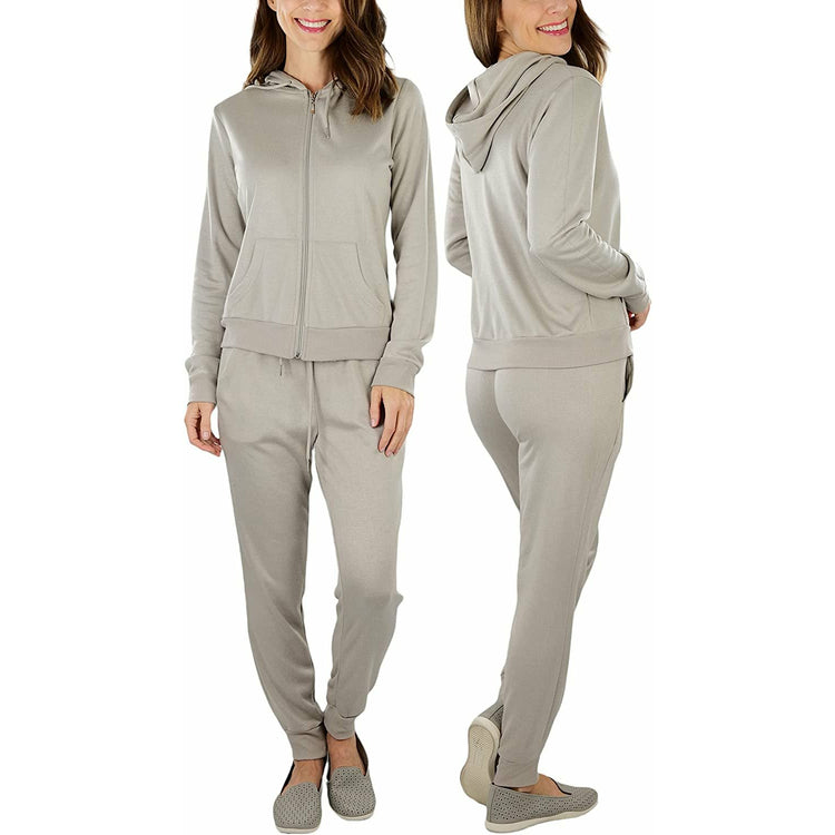 ToBeInStyle Women's French Terry Lightweight Hooded Jacket & Pants