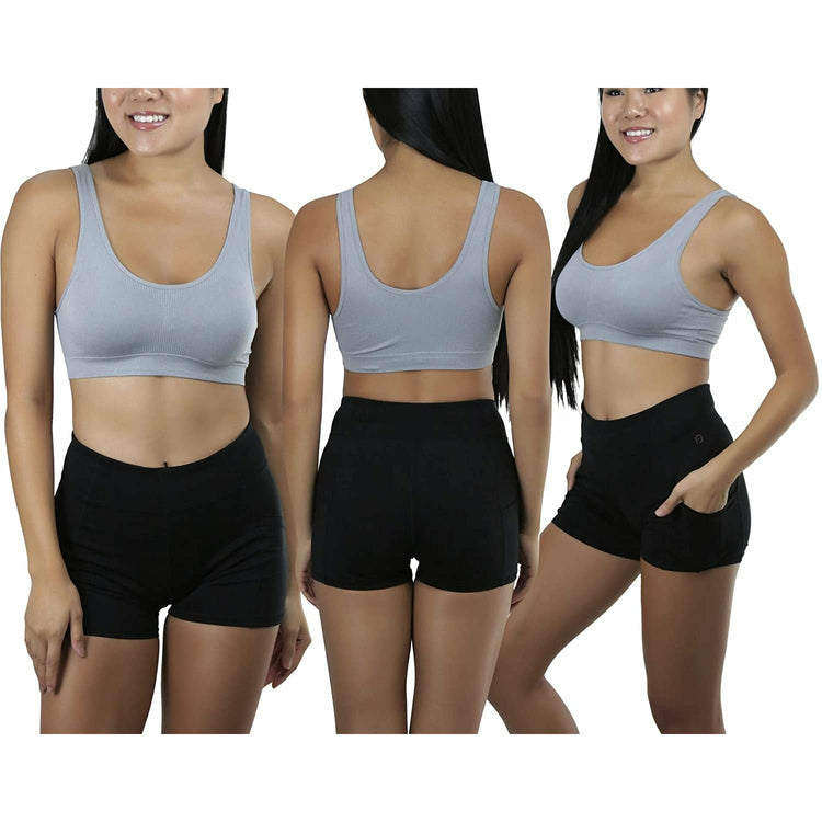 ToBeInStyle Women's Pack of 6 Padded Scoop Neck Lounging Bras
