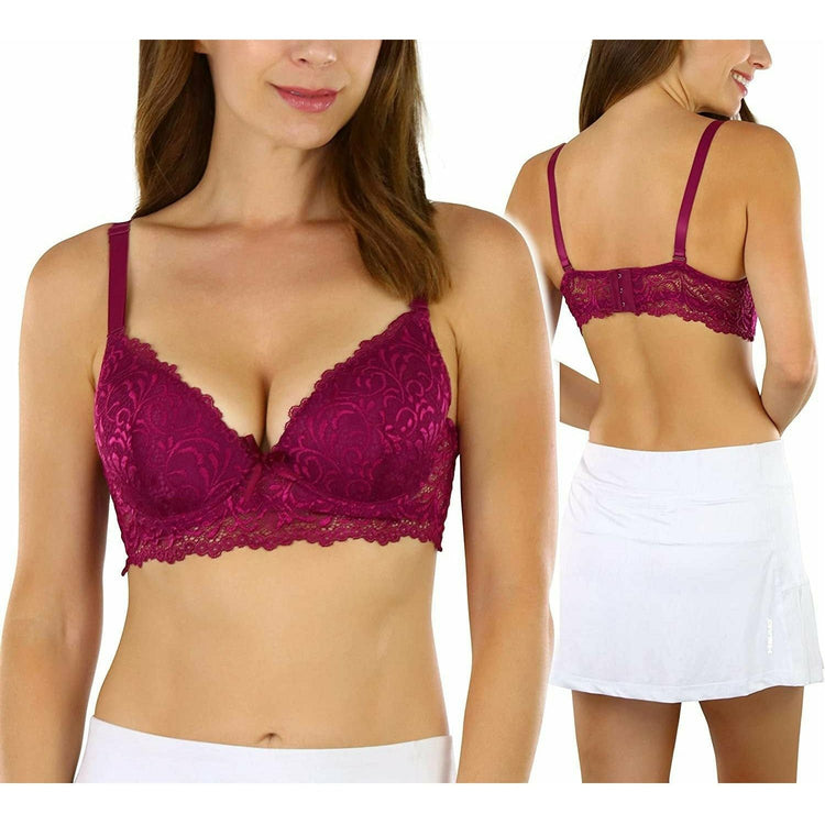 ToBeInStyle Women's Pack of 6 Padded Underwire Filigree Lace Bras