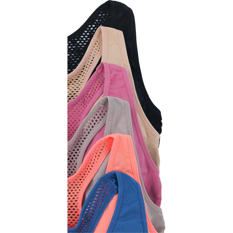 Women’s Pack of 6 Comfortable and Supportive Racerback Sports Bras