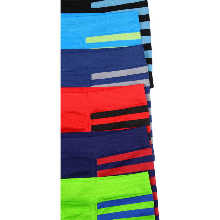 ToBeInStyle Boy's Pack of 6 Seamless Boxer Briefs with Stars and Stripes Print