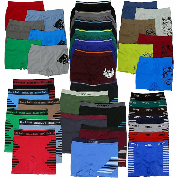 ToBeInStyle Men's Pack of 6 Mystery Seamless Boxer Briefs