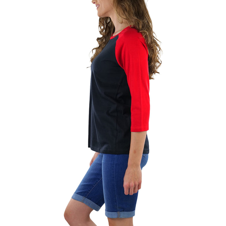 Women's Classic Two Color Cotton Baseball T-Shirts