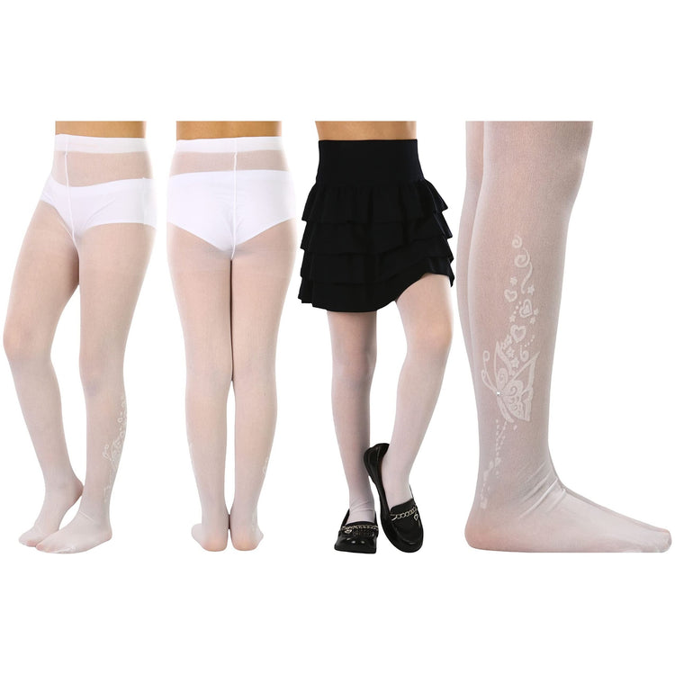 Girls to Junior Pack of 6 Opaque Nylon Tights Pantyhose Age: 1-12 Years Old