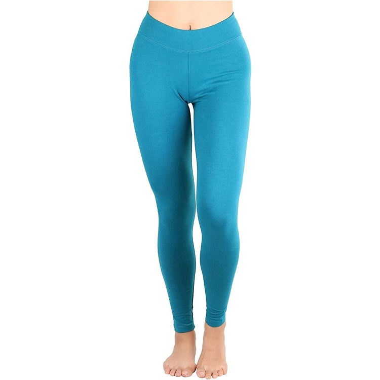 ToBeInStyle Women's Medium Weight Breathable Cotton-Spandex Leggings