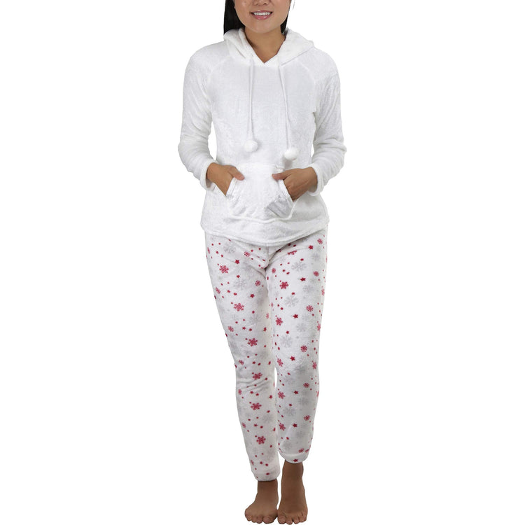 Women's Premium Plush Hoodie Lounge Pajama Set