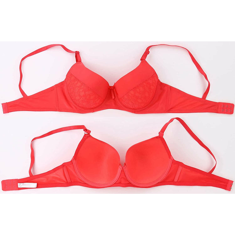 ToBeInStyle Women's Pack of 6 Padded Half-Laced Full Cup Bras
