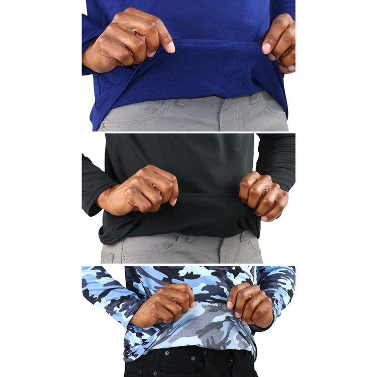 Men's Premium Fleece Lined Microfiber Thermal Long Sleeve Crewneck Shirt Top
