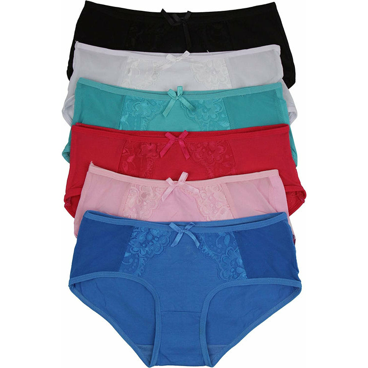 ToBeInStyle Women's 6 Pack Sheer Lace Cheeky Hipster Panties