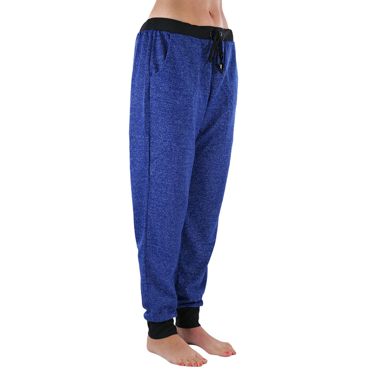 Women's Marled Print French Terry Jogger Pants with Cuff Ends