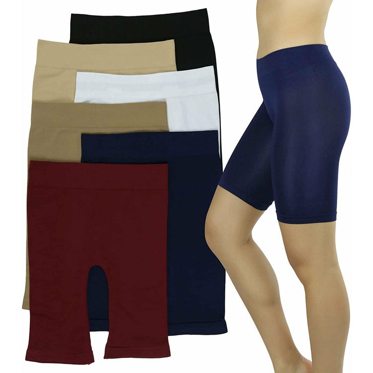 ToBeInStyle Women's Pack of 6 Assorted Lightweight Layering Seamless Shorts
