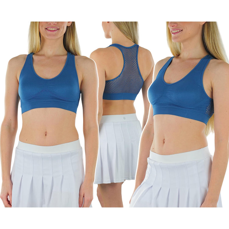 Women’s Pack of 6 Comfortable and Supportive Racerback Sports Bras