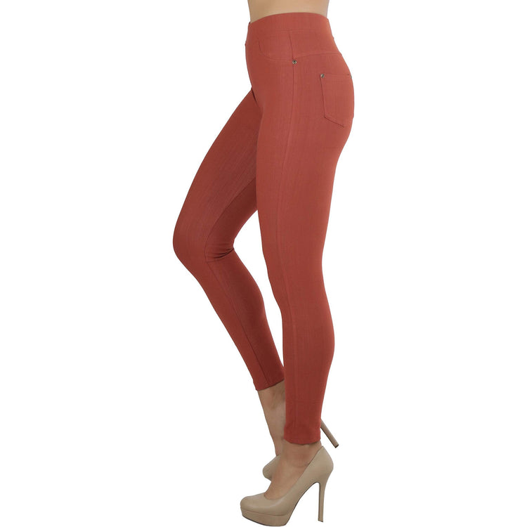 Women's Denim Like Skinny Fit Stretch Jeggings Pants