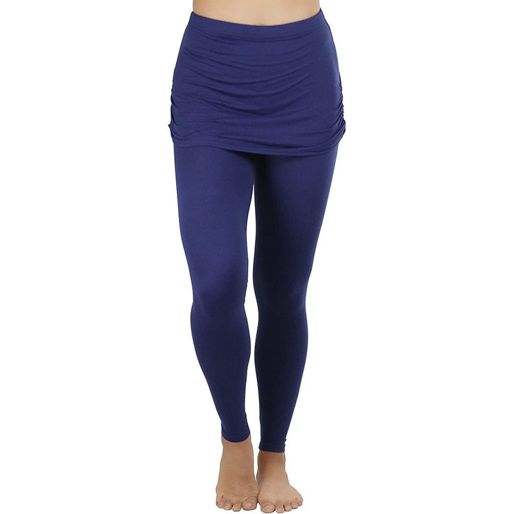 ToBeInStyle Women's High Waist Leggings with Attached Mini Skirt