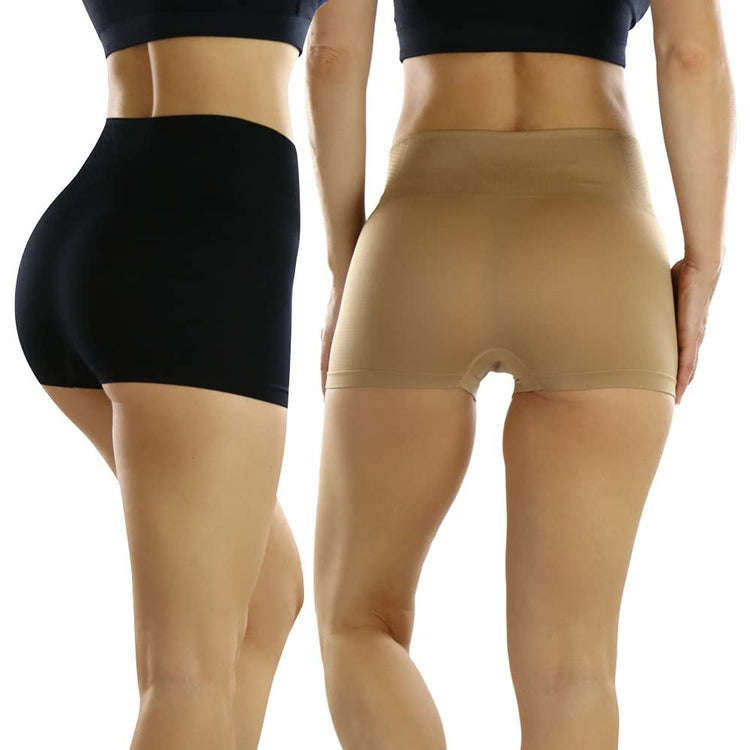 Women’s Pack of 4 Compression High Rise Boyshort Layering Control Underwear