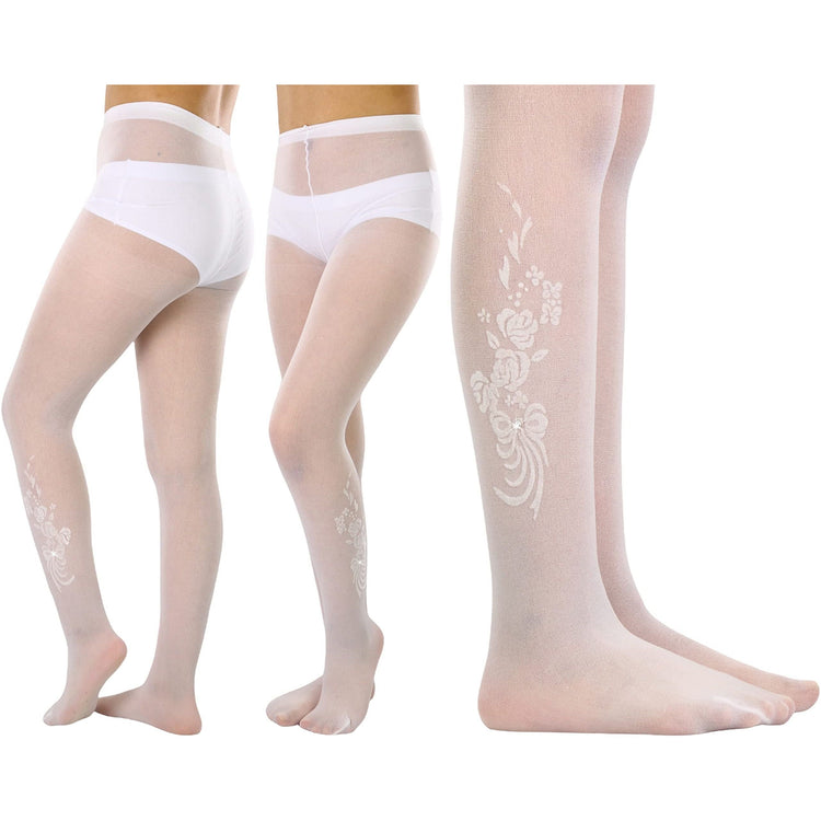 Girls to Junior Pack of 6 Opaque Nylon Tights Pantyhose Age: 1-12 Years Old