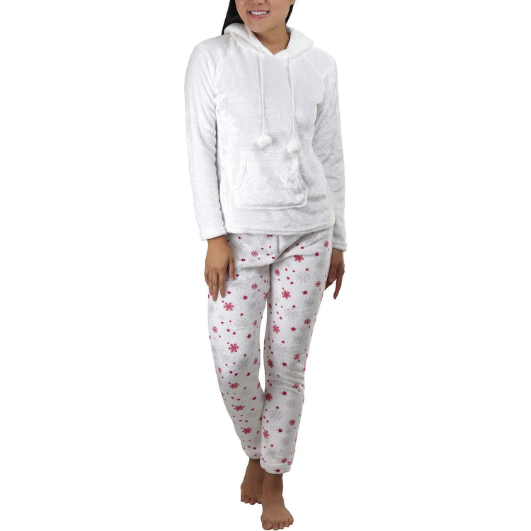 Women's Premium Plush Hoodie Lounge Pajama Set