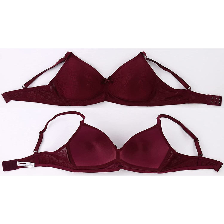 ToBeInStyle Women's Pack of 6 Wire-Free Leopard Jacquard Print Bras