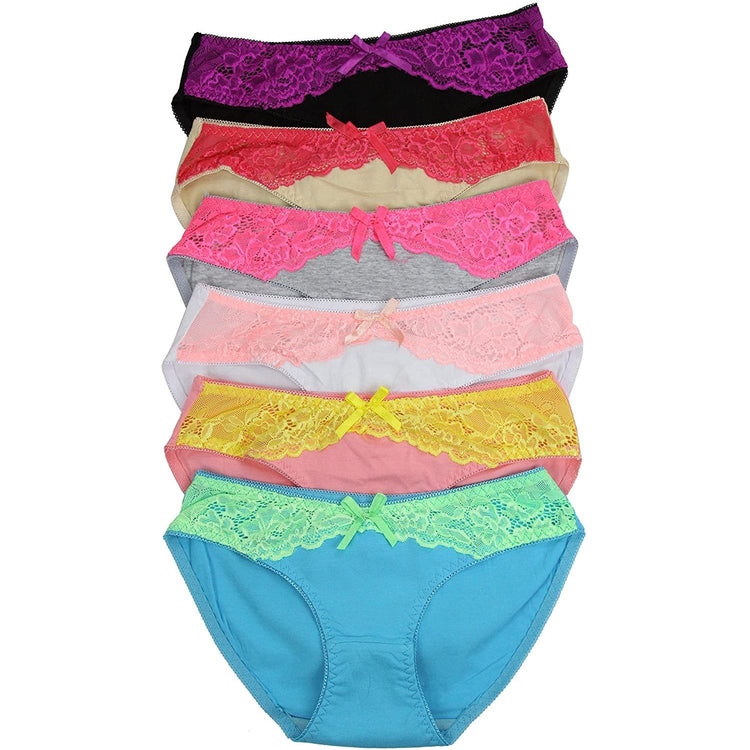 ToBeInStyle Womenโs Pack of 6 Comfortable No Panty Line Laser Cut Boyshorts