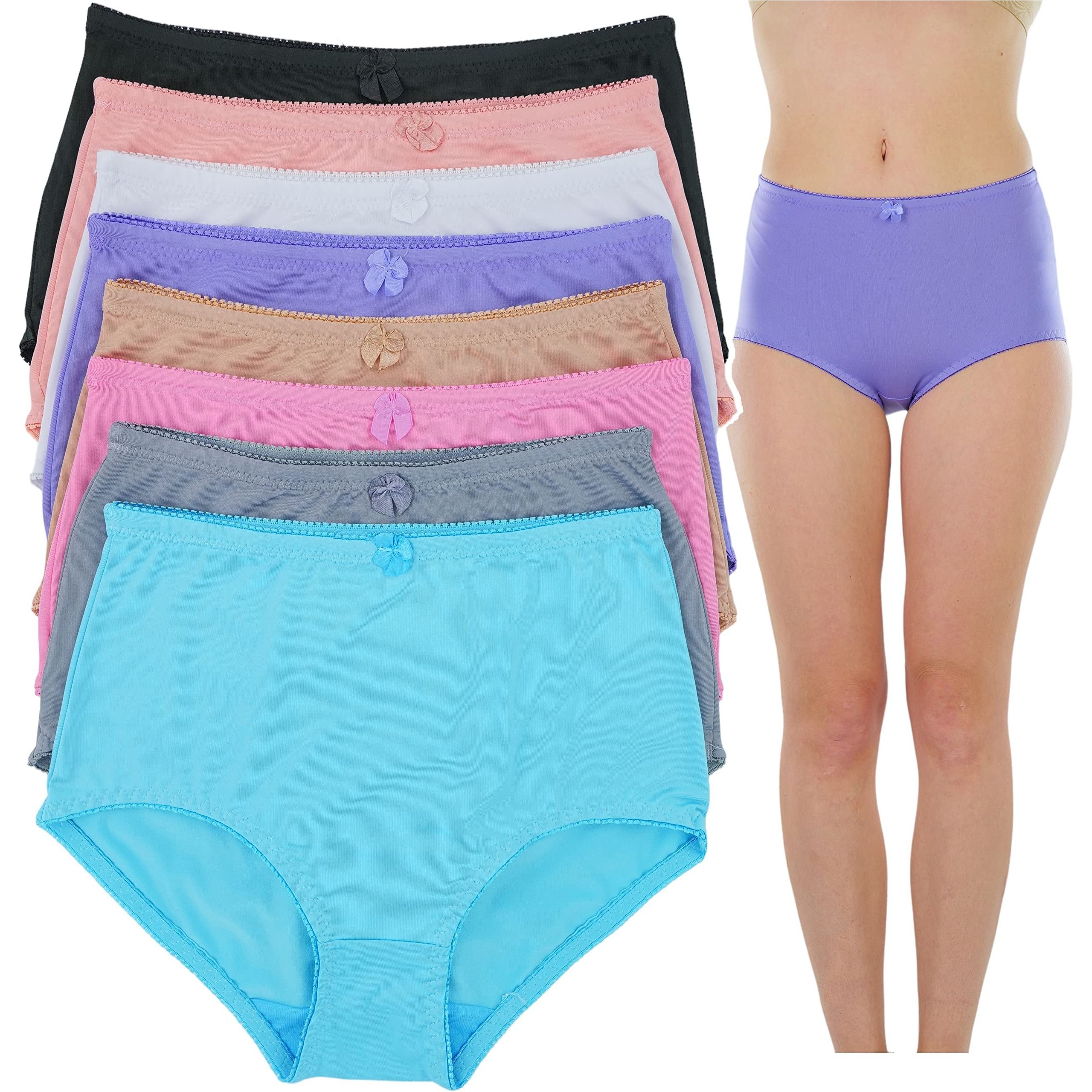 MK Hosiery Women's Plus Size High Waist Panties, Pack of 6, Multi-Coloured