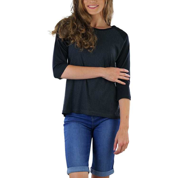 Women's Classic Two Color Cotton Baseball T-Shirts
