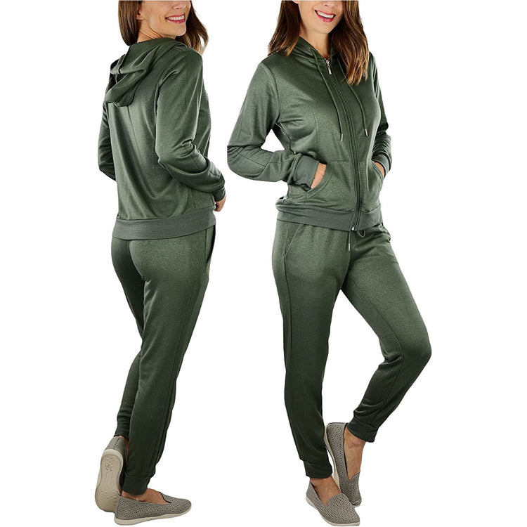 ToBeInStyle Women's French Terry Lightweight Hooded Jacket & Pants