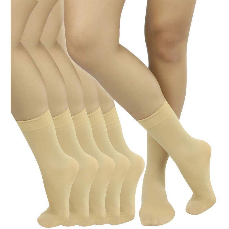 Women's Pack of 6 Solid Colored Trouser Ankle Socks